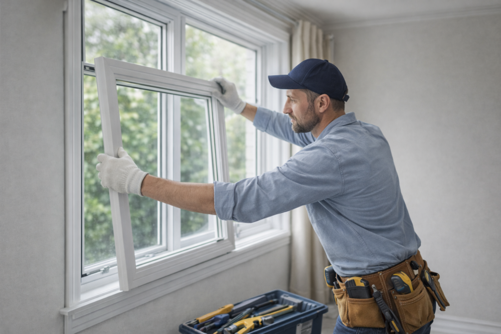 Skilled window installer ensuring precise window installation for long-lasting performance in Fort Worth TX